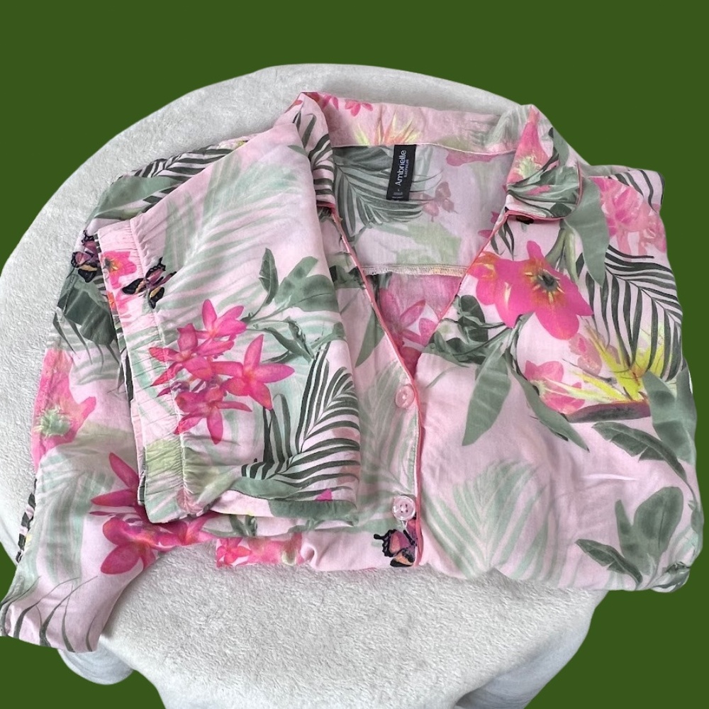 Ambrielle 100% Rayon Floral Sleepwear/Lounge Set - Picture 6 of 12